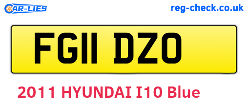 FG11DZO are the vehicle registration plates.