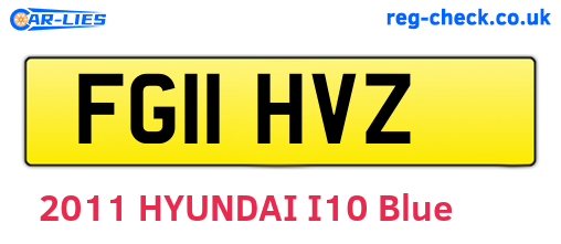 FG11HVZ are the vehicle registration plates.
