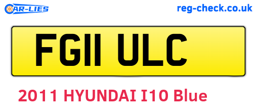 FG11ULC are the vehicle registration plates.