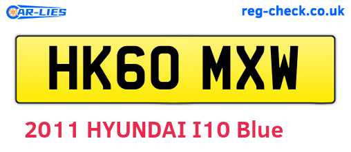 HK60MXW are the vehicle registration plates.
