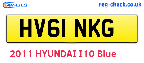 HV61NKG are the vehicle registration plates.