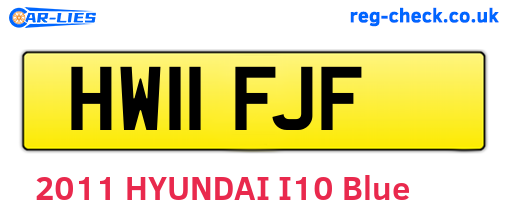 HW11FJF are the vehicle registration plates.