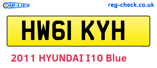 HW61KYH are the vehicle registration plates.