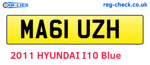MA61UZH are the vehicle registration plates.