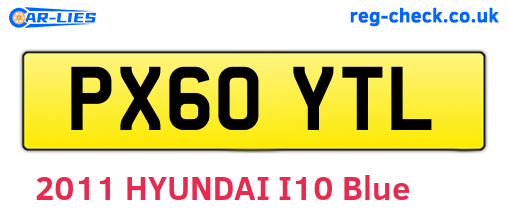 PX60YTL are the vehicle registration plates.