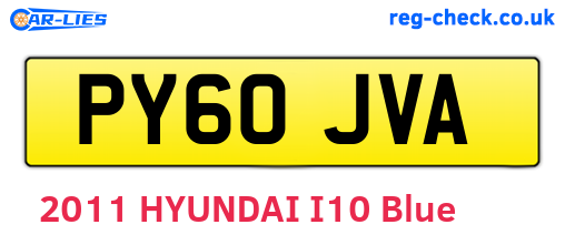 PY60JVA are the vehicle registration plates.
