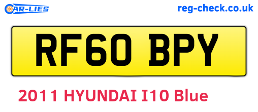 RF60BPY are the vehicle registration plates.