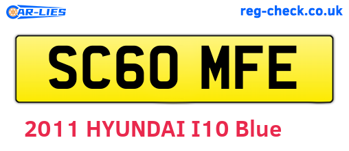 SC60MFE are the vehicle registration plates.