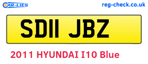SD11JBZ are the vehicle registration plates.