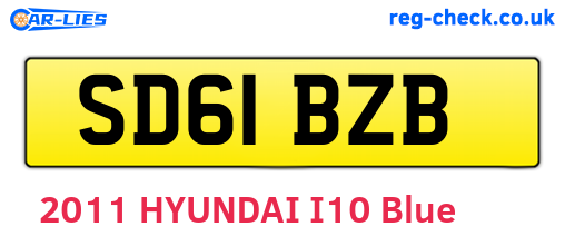 SD61BZB are the vehicle registration plates.