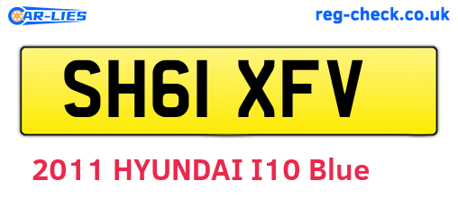 SH61XFV are the vehicle registration plates.