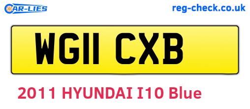 WG11CXB are the vehicle registration plates.
