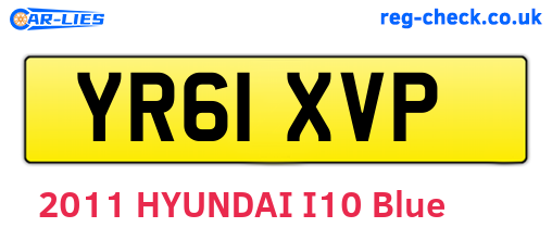 YR61XVP are the vehicle registration plates.