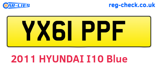 YX61PPF are the vehicle registration plates.