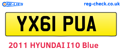 YX61PUA are the vehicle registration plates.