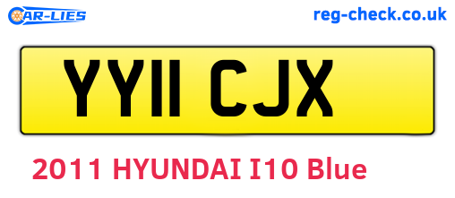 YY11CJX are the vehicle registration plates.