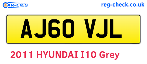 AJ60VJL are the vehicle registration plates.