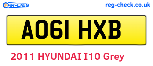 AO61HXB are the vehicle registration plates.