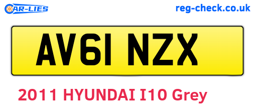 AV61NZX are the vehicle registration plates.