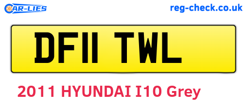 DF11TWL are the vehicle registration plates.