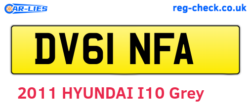 DV61NFA are the vehicle registration plates.