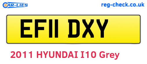 EF11DXY are the vehicle registration plates.