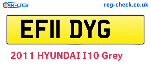 EF11DYG are the vehicle registration plates.