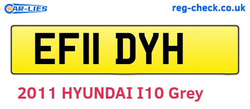 EF11DYH are the vehicle registration plates.
