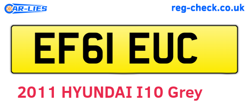 EF61EUC are the vehicle registration plates.