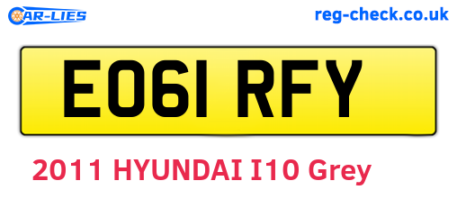 EO61RFY are the vehicle registration plates.