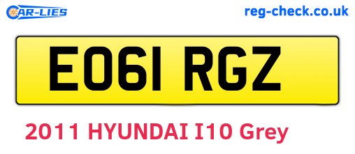 EO61RGZ are the vehicle registration plates.