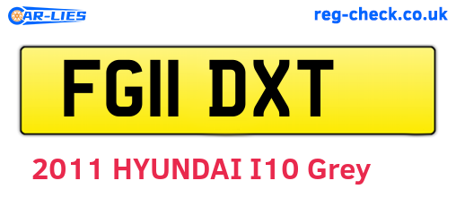 FG11DXT are the vehicle registration plates.