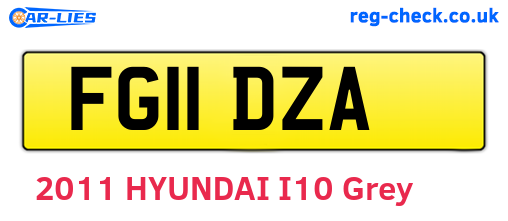 FG11DZA are the vehicle registration plates.