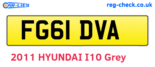 FG61DVA are the vehicle registration plates.