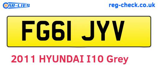 FG61JYV are the vehicle registration plates.