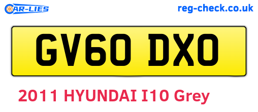 GV60DXO are the vehicle registration plates.