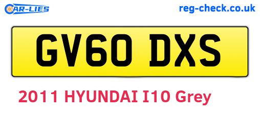 GV60DXS are the vehicle registration plates.