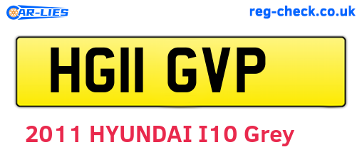 HG11GVP are the vehicle registration plates.