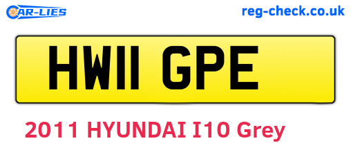 HW11GPE are the vehicle registration plates.