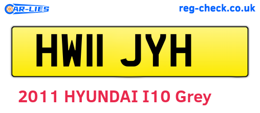 HW11JYH are the vehicle registration plates.