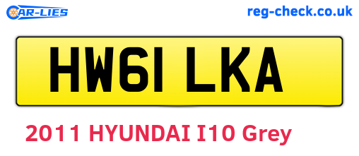 HW61LKA are the vehicle registration plates.