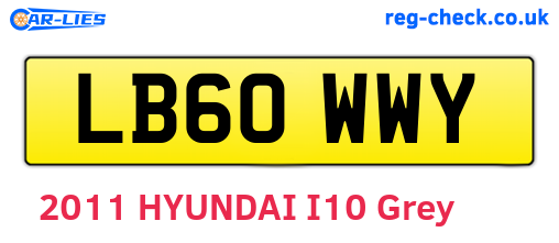LB60WWY are the vehicle registration plates.