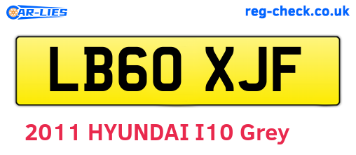 LB60XJF are the vehicle registration plates.