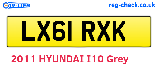 LX61RXK are the vehicle registration plates.