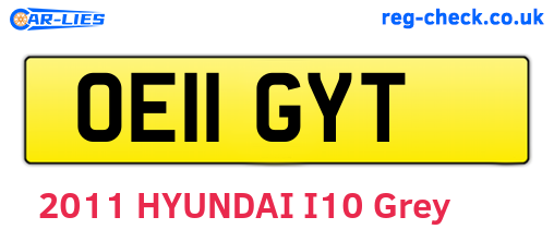OE11GYT are the vehicle registration plates.