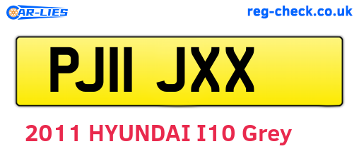 PJ11JXX are the vehicle registration plates.