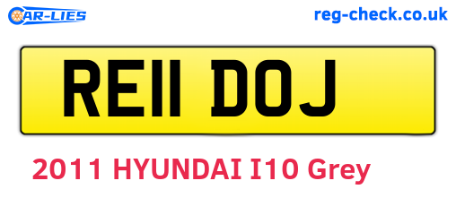 RE11DOJ are the vehicle registration plates.
