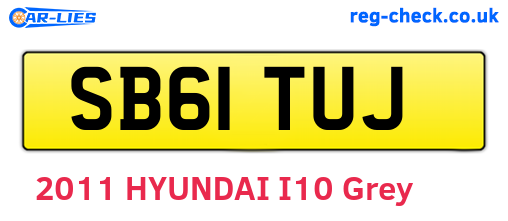 SB61TUJ are the vehicle registration plates.
