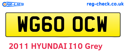 WG60OCW are the vehicle registration plates.