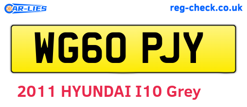 WG60PJY are the vehicle registration plates.